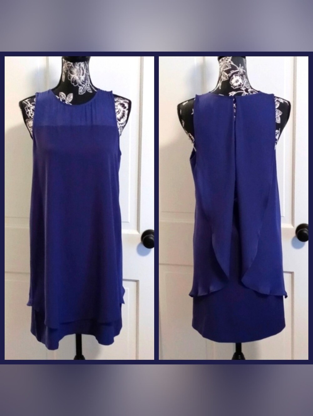 💙Parker💙 - Navy Ziyan Silk Sleeveless Dress